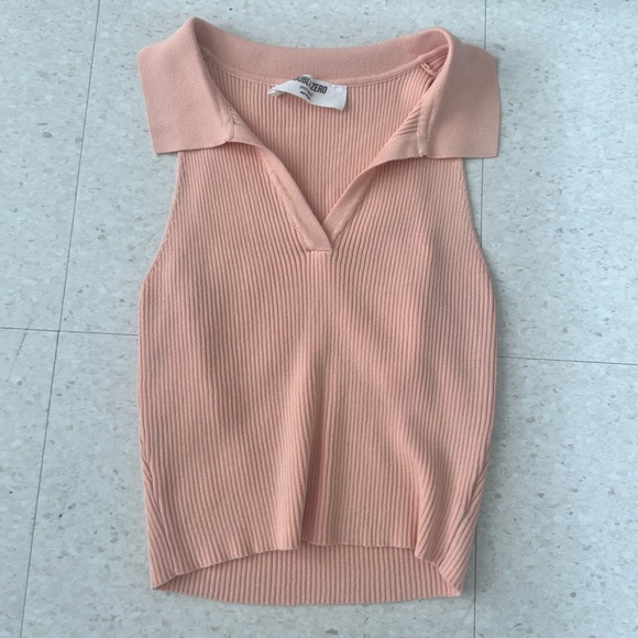 Double Zero Tops - Light Pink/Cream Tank Top